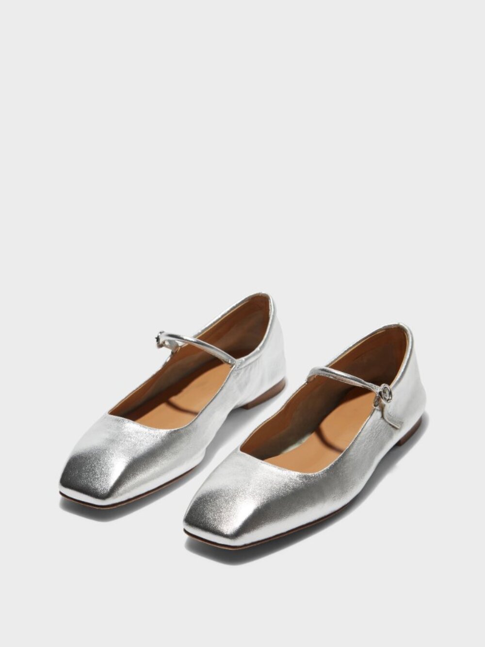 Aeyde Uma Silver Mary-Jane Flats